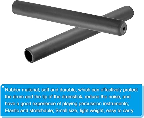 Miniatura 4 de PATIKIL Empuñaduras de baquetas antideslizantes para percusión instrumentos musicales de percusión, color negro, 2 unidades