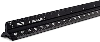 12 Inch Engineer Scale Ruler, Engineering Scale with Anodized Solid Aluminum Core, Laser Etched Scales, Imperial Scale - 1:10, 1:20, 1:30, 1:40, 1:50, 1:60, 12" Drafting Measuring Ruler