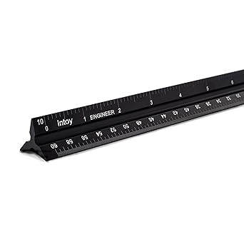 12 Inch Engineer Scale Ruler, Engineering Scale with Anodized Solid Aluminum Core, Laser Etched Scales, Imperial Scale - 110, 120, 130, 140, 150, 160, 12" Drafting Measuring Ruler