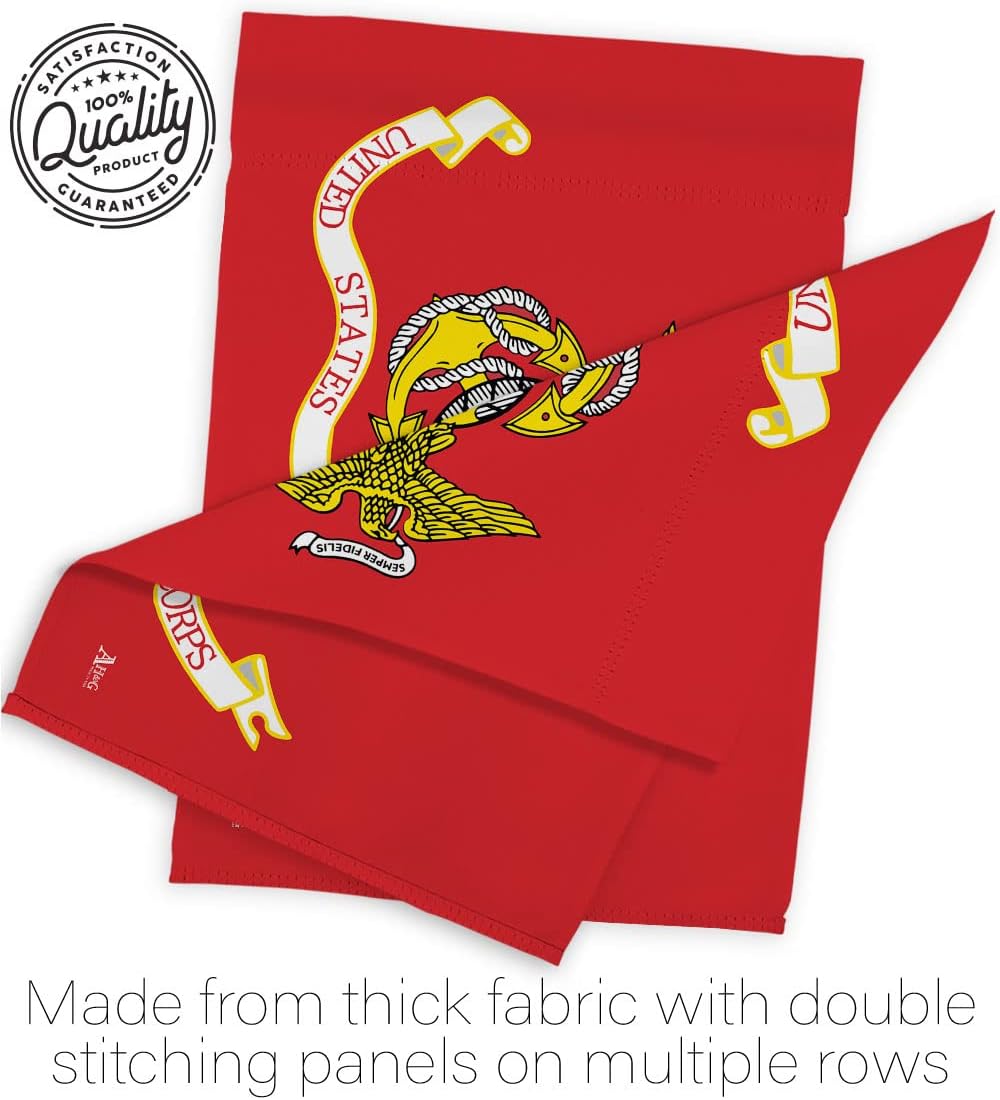Marine Corps House Flag - Pack Armed Forces USMC Semper Fi United State American Military Veteran Retire Official USA Vintage Applique - Banner Small Garden Yard Gift Double-Sided Made In 28 X 40