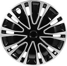 Hub Cap 1PC Hubcap 15 Inch Red Black Hubcaps Wheel Covers Car Wheel Case Hubcap Trims Hub Caps(Black)