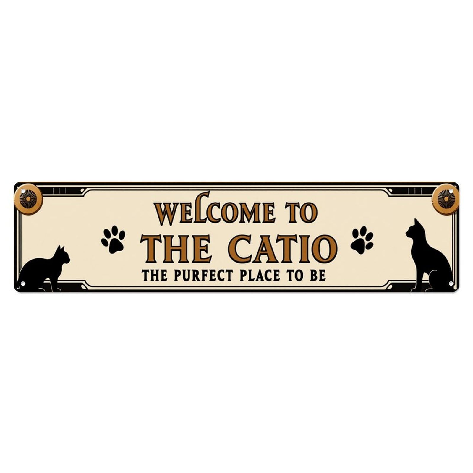 Welcome To The Catio Tin Sign Vintage Metal Poster Retro Bar, Home, Man Cave, Kitchen, Laundry Room Wall Art Decor Gift 4x16 Inch