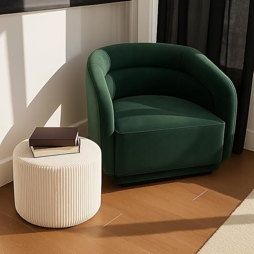 Miniatura 9 de Puf redondo otomano y reposapiés, pufs de pana suave con relleno de espuma, cómodos rellenos de esponja para sofá escritorio para descansar tus