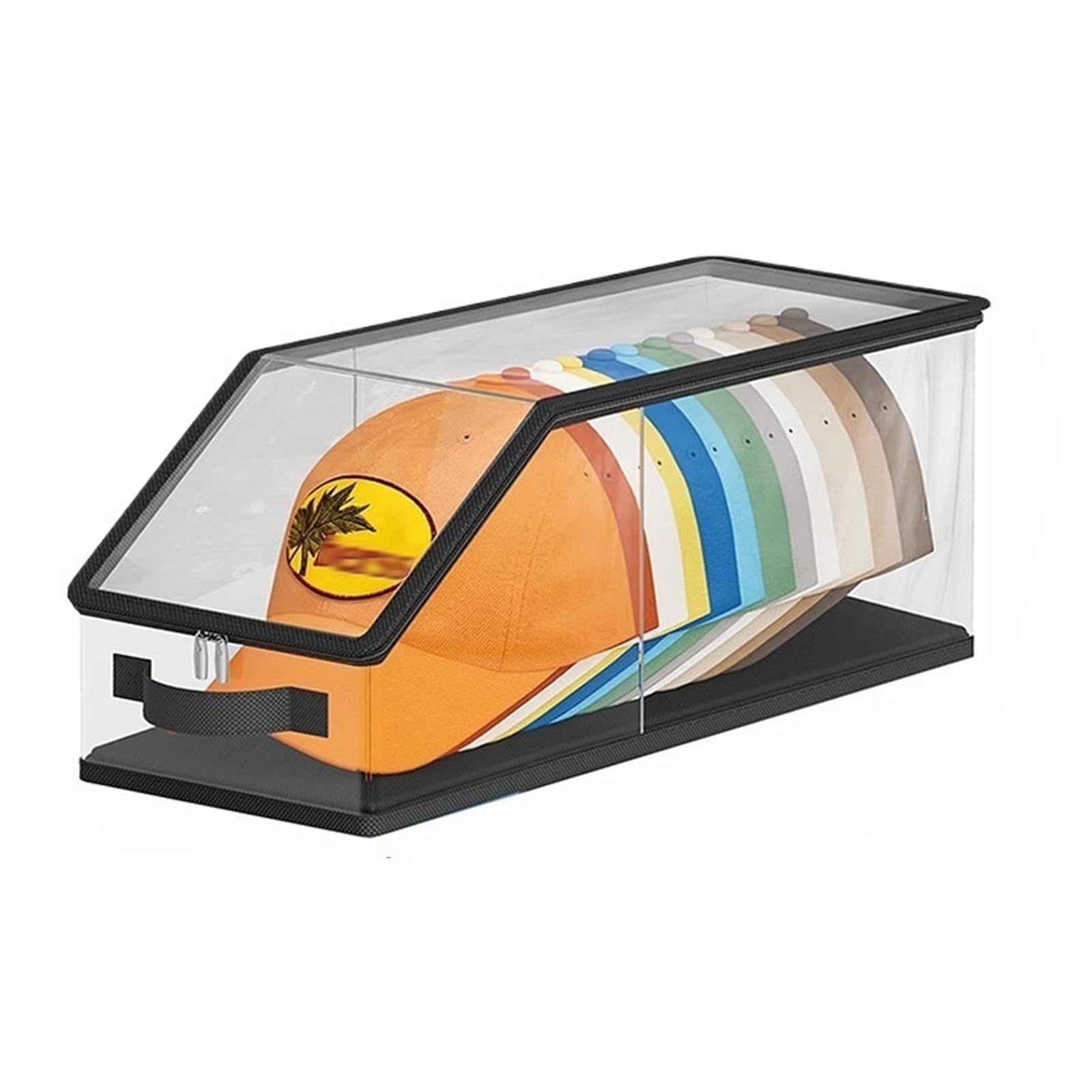 YAOHY Hat Storage for Baseball Caps, Stackable Hat Organizer with Clear Window, for Closet, Bedroom, Wide Hat Box with Cardboard