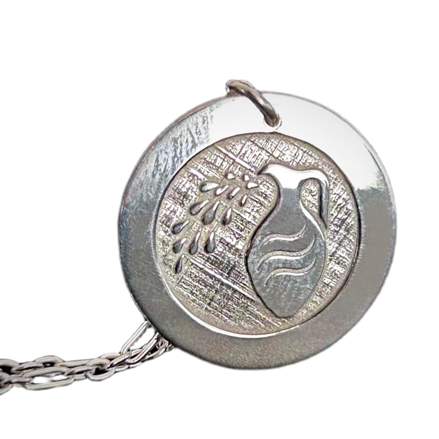 Collier Verseau en argent 925 d'exception avec médaillon gravé LKBEADS