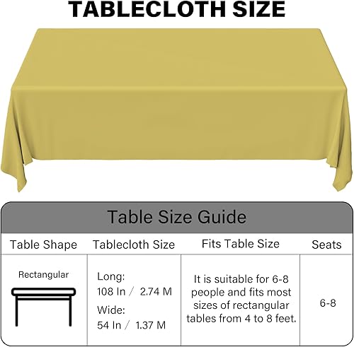 Miniatura 10 de sundee Paquete de 6 manteles de plástico desechables de alta calidad (54 x 108 pulgadas), manteles rectangulares para bodas, fiestas, banquetes,
