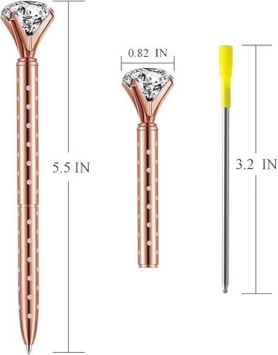Miniatura 5 de 8 bolígrafos de diamantes grandes, bolígrafos únicos de metal con diamantes brillantes con tinta negra, suministros de oficina, bolígrafos de regalo