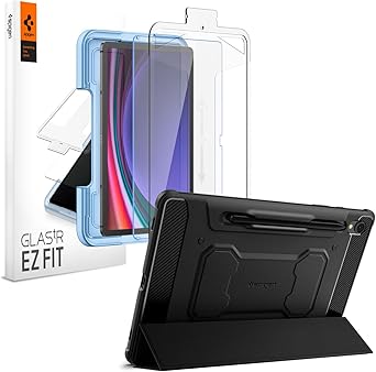 Spigen Galaxy Tab S9 11" Rugged Armor Pro Black & Galaxy Tab S9 Glas.tR EZ Fit 1P