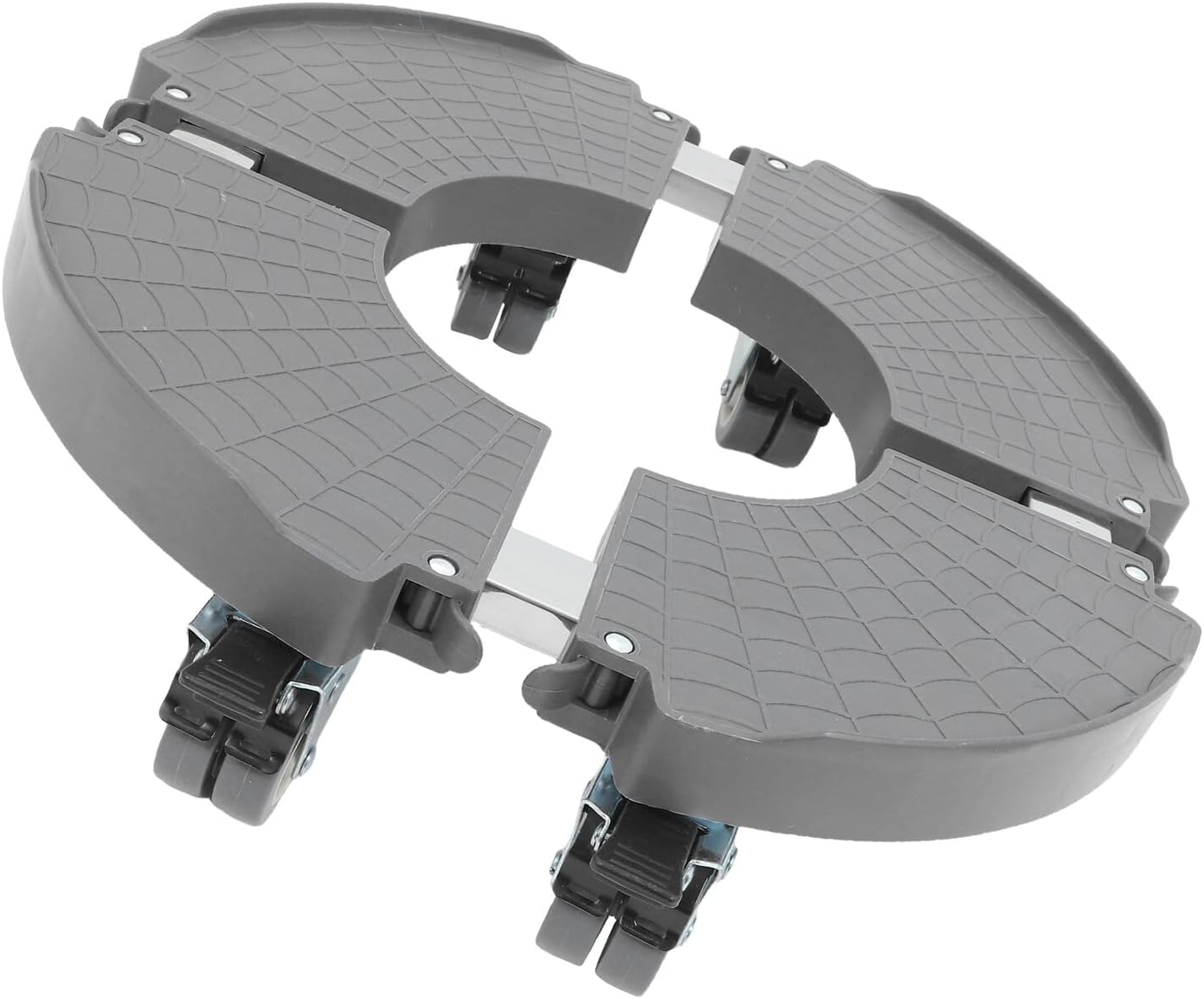 Housoutil Heavy Duty Plant Saucer on Wheels Rolling Planter Trolley with Casters Mobile Flower Pot Caddy for Outdoor Indoor Use Gray Plastic Tray