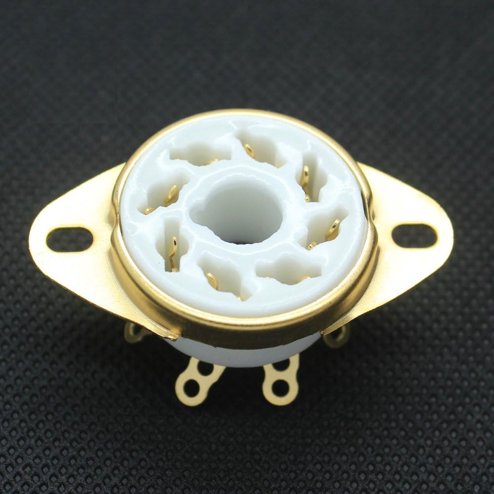10PCS 8pin Gold Ceramic Vacuum Tube Socket Octal Valve Base for KT88 6550 AMP