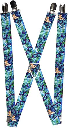 Buckle Down Homme Suspenders - Superman Shield Blue Porte jarretelles Multico