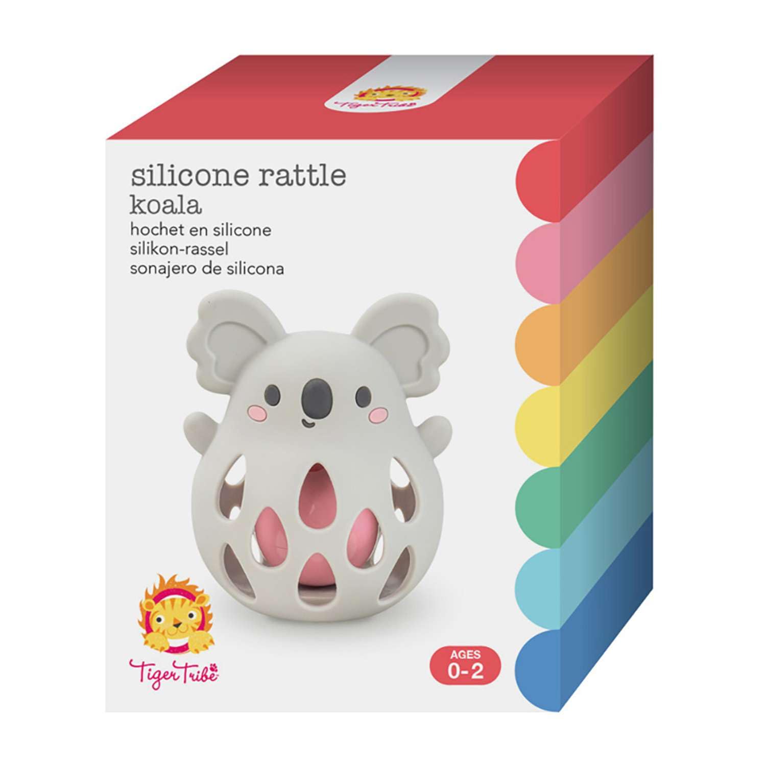 Tiger Tribe Silicone Koala Rattle - Animal Rattles for Newborns, Gentle Sound, Sensory Development, Gifts for Girls & Boys, Made from Non-Toxic Food-Grade Silicone, Suitable from 0 Months +