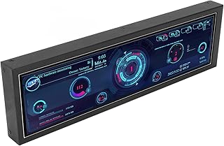 Tela do Painel do Sensor do PC, Tela IPS do Painel do Sensor do PC de 8,8 Polegadas 1920x480 SSD CPU GPU Temp Screen, Monitor de Temperatura do Computador para RPi para Linux para Windows, Rotação de