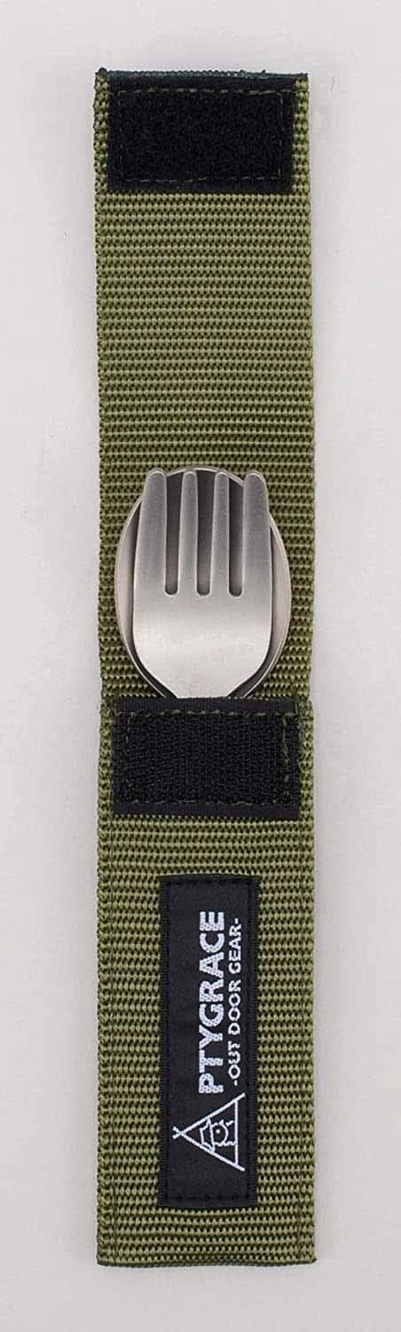 Kataneki Shoji PTYGRACE Outdoor Titanium Spoon Fork Set with Storage Case, Made in Japan
