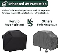 Vista 5 de Forvio Cubierta de parrilla de 62 pulgadas para Weber Genesis y Weber Spirit 300 Series, 600D gruesa impermeable para 3-4 quemadores, resistente a