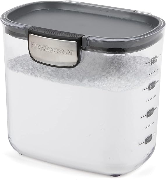 Progressive International ProKeeper+ Clear Plastic Airtight Food Baker's Kitchen Storage Organization Container Canister Set with Magnetic Accessories, 2- Piece Set (Powdered & Brown Sugar 1.4-Quart)