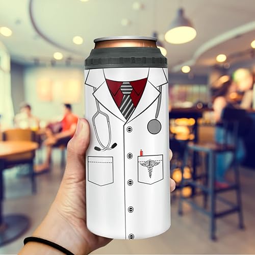 Miniatura 6 de wowcugi Doctor Uniform Can Cooler Doctor - Vaso de acero inoxidable 4 en 1, 16 onzas