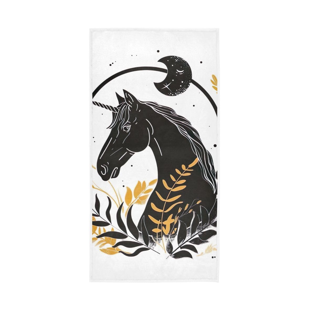HUYGD Horse with Moon Hand Towels, Shower Towels for Bathroom, Gym, Hotel, Spa 15 x 30 Inches