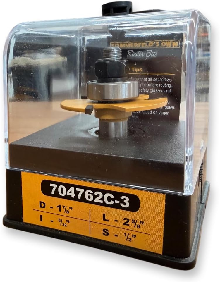 Sommerfeld 3-Wing Slot Cutters Router Bit Woodworking Tool 3/32 KERF, 1/2SH