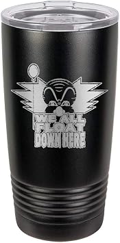 We All Float Down Here Miniseries Book Movie Parody - 3D Laser Engraved Black Polar Camel 20 oz. Vacuum Insulated Tumbler Mug with Clear Lid