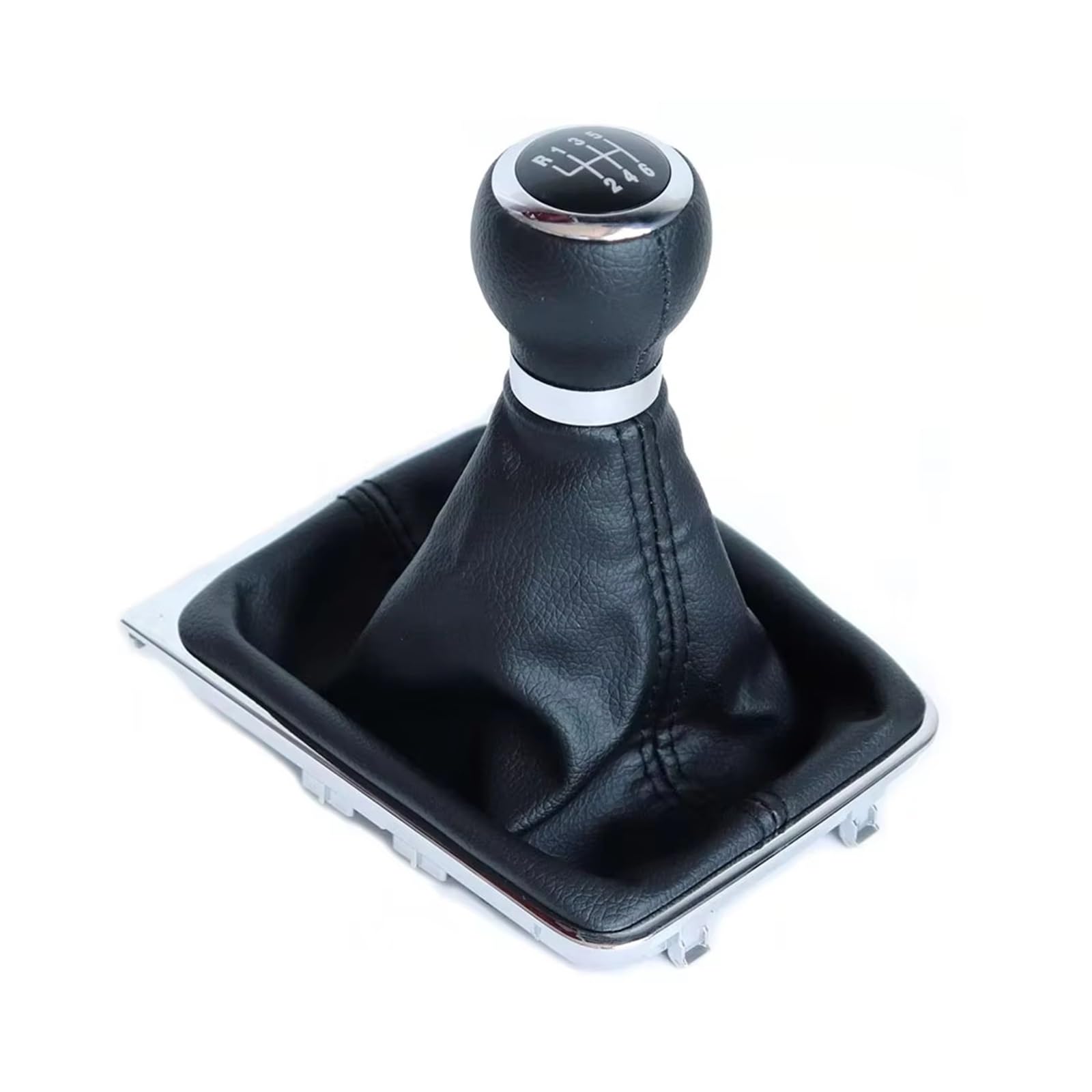 Qwqaab 6 Speed Manual Gear Knob For Vw For Passat B7 2011-2015 Black Manual Gear Shift Knob Pu Gaiter Boot Cover Interior Lever 5/6 Speed(6 Speed)