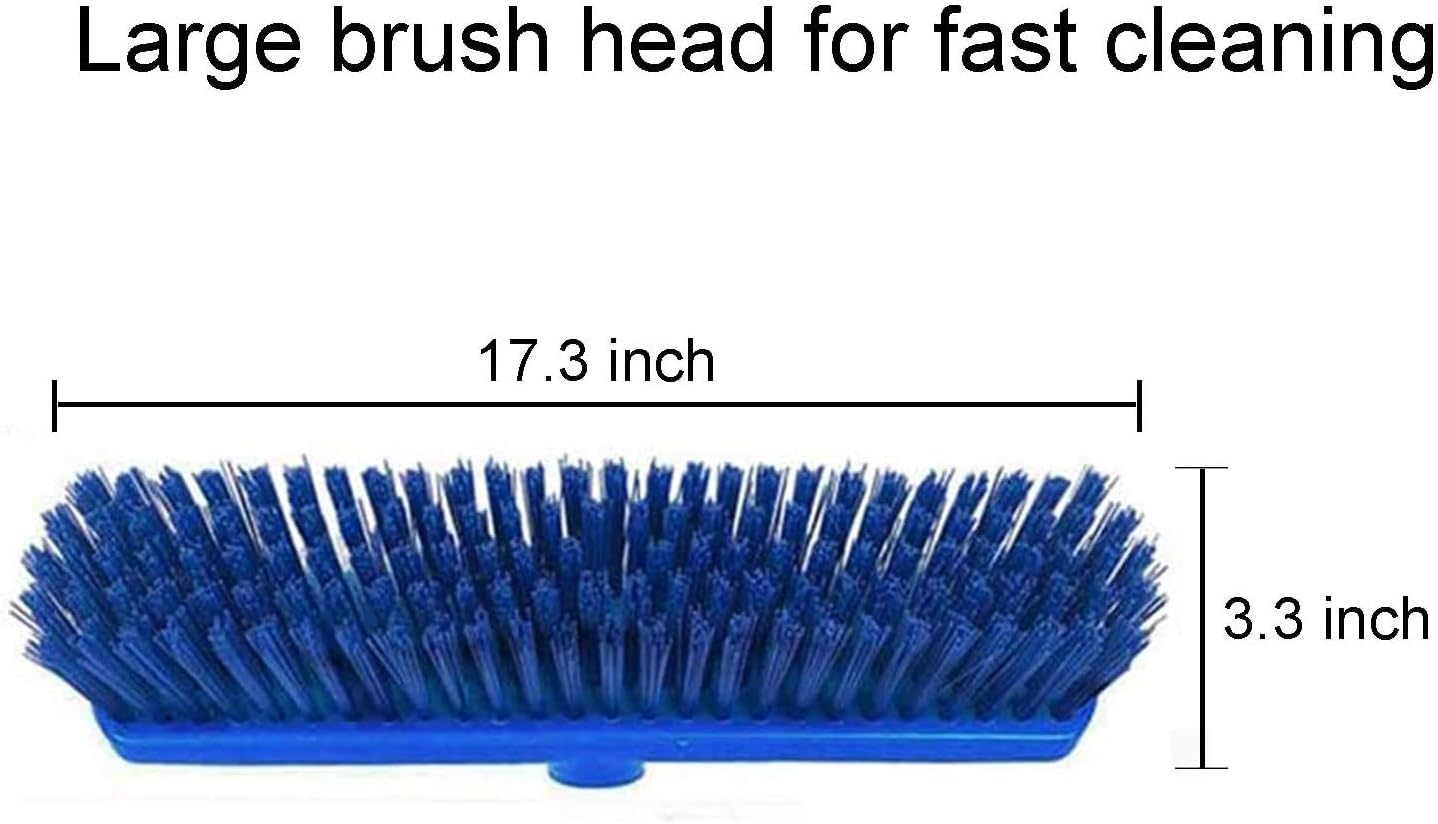 Gеt Chеар Prісе MIYA Floor Scrub Brush - Grout Cleaner Brush with 5ft Lightweight Stainless Steel Handle Pole - Stiff Bristle Concrete Broom and Tile Scrubber for Bathroom, Patio, Kitchen, Wall, Deck and Garage