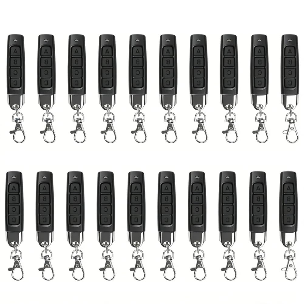 Jnchdghwa As Shown Garage Door Gate Opener Duplicator 20Pcs 433Mhz Remote Control 4-Button Transmitter Clone Cloning Code