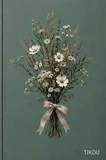 TIKOU: Vintage Floral Journal with Lined Pages, Elegant Botanical Notebook for Writing, Notes, Ideas and Everyday Thoughts