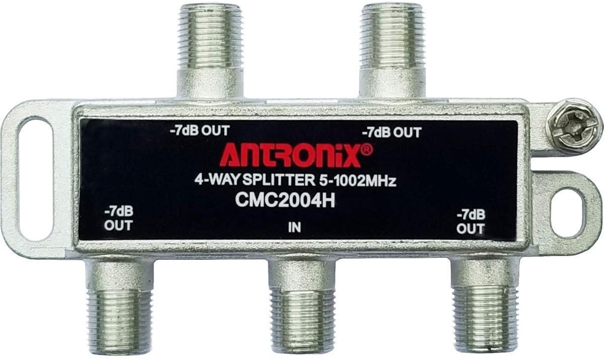 Antronix CMC2004H-A 4-Way Horizontal Splitter -7dB 5-1002 MHz High Performance for Coax Cable TV & Internet