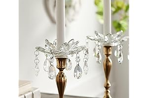 Set of 2 Faceted Chandelier Bobeches by Valerie in Clear