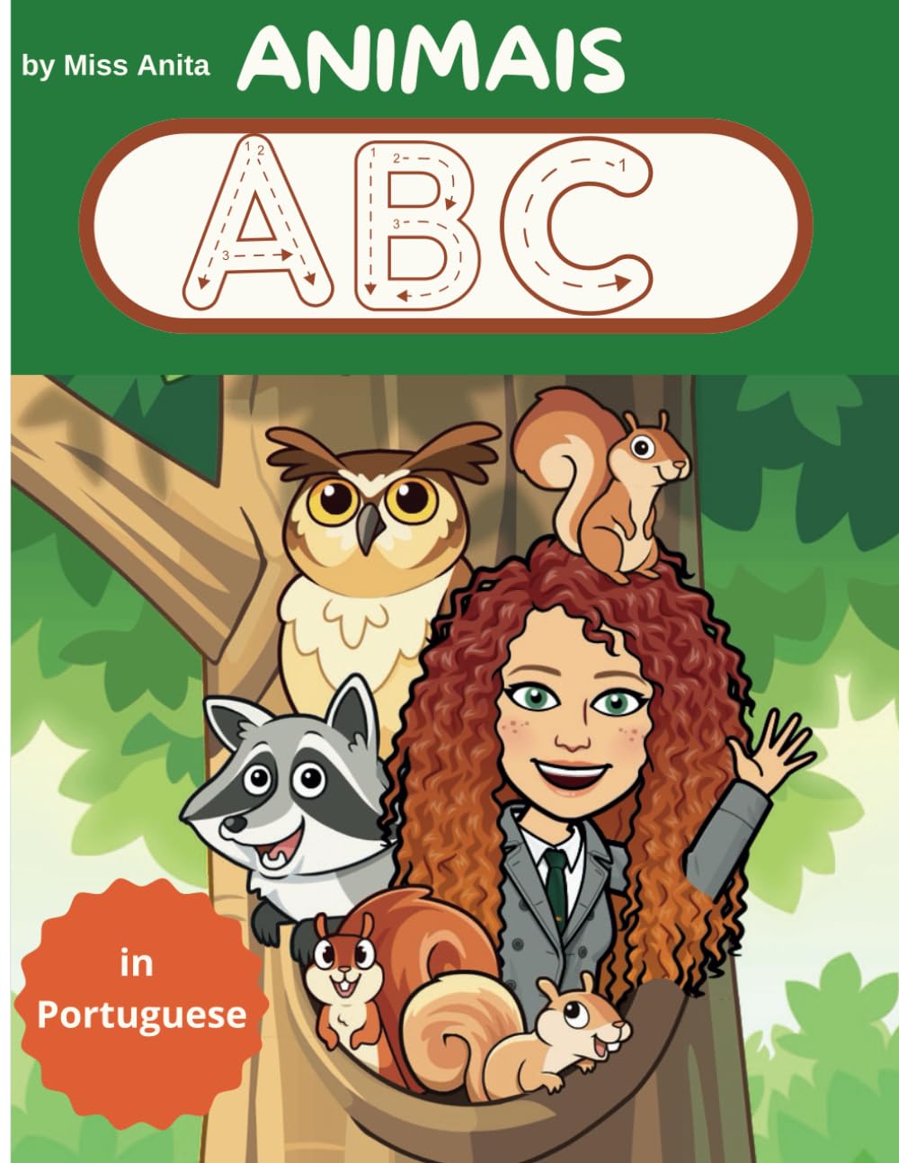 Animais ABC in Portuguese: Tracing book