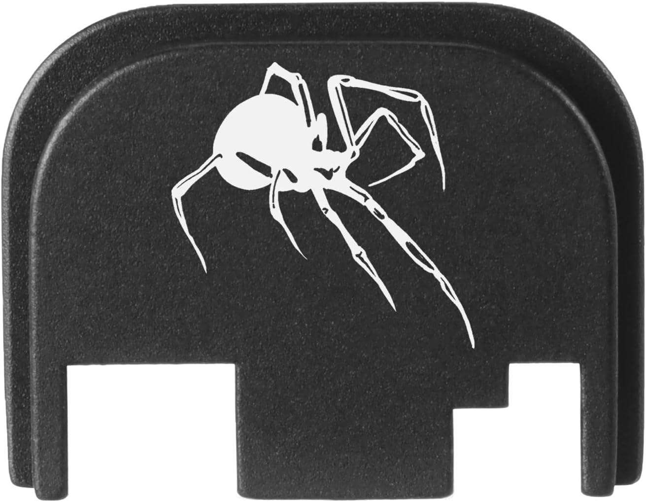 NDZ Performance Rear Slide Cover Back Plate for Glock Gen 1-4 Laser Engraved Hardcoat Anodized Aluminum in Black - Black Widow Spider