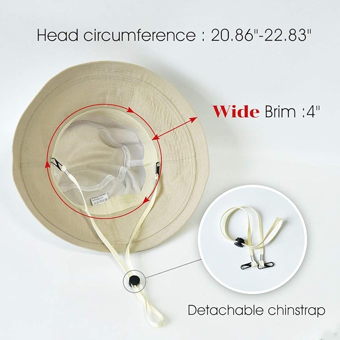 Sombrero de sol de algodón para mujer UPF50+ packable miniatura 3