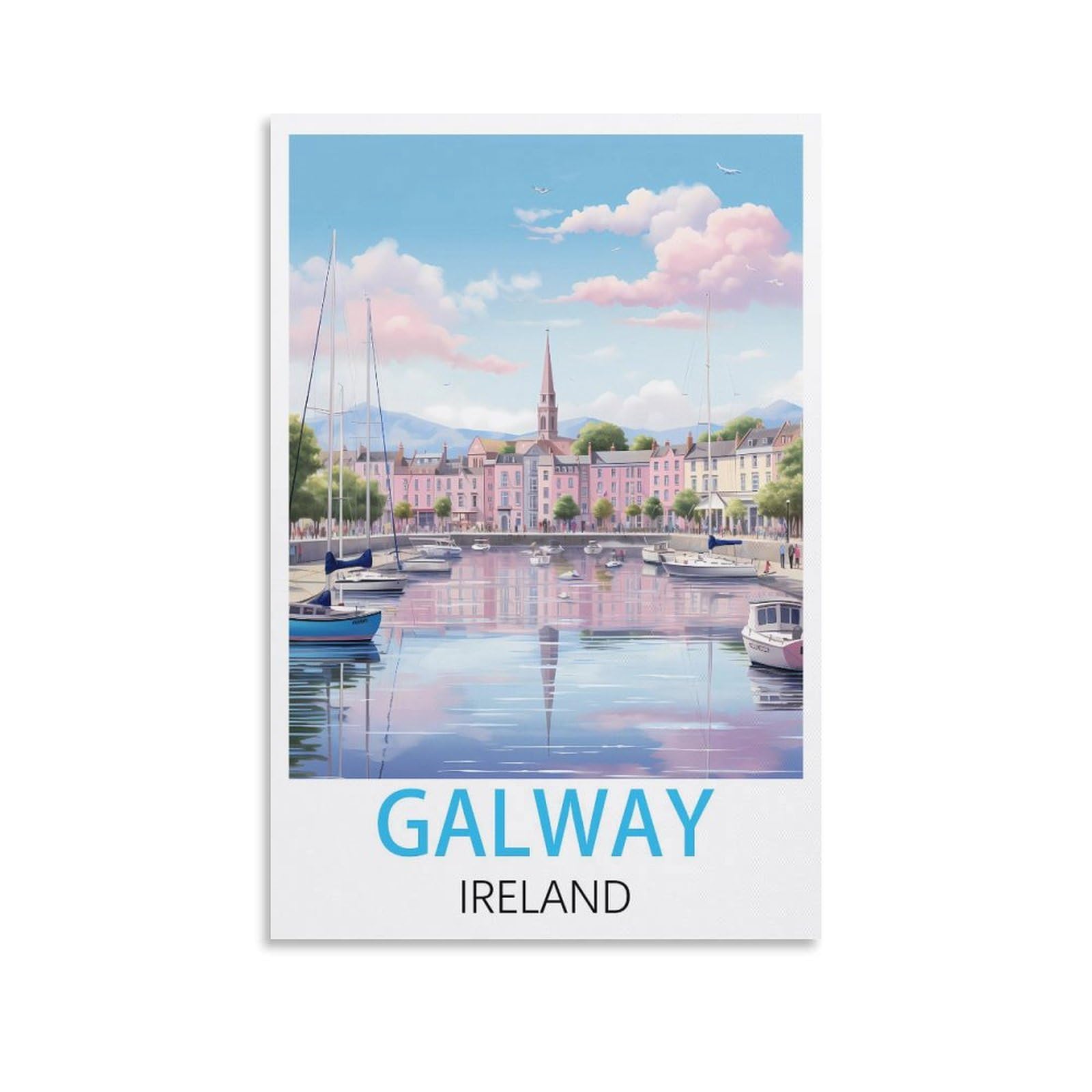Vintage Metal Tin Sign Funny Retro,Galway Irelands,Vintage Tin Sign Metal Retro Art Wall Poster for Home Club Garden Decor 30x30cm