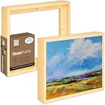 Ampersand Art Supply Floaterframe Readymade Frame for Flat and 7/8" Deep Wood Panel and Canvas Artwork, Paintings, Prints, and More, 8"x10", Maple Thin