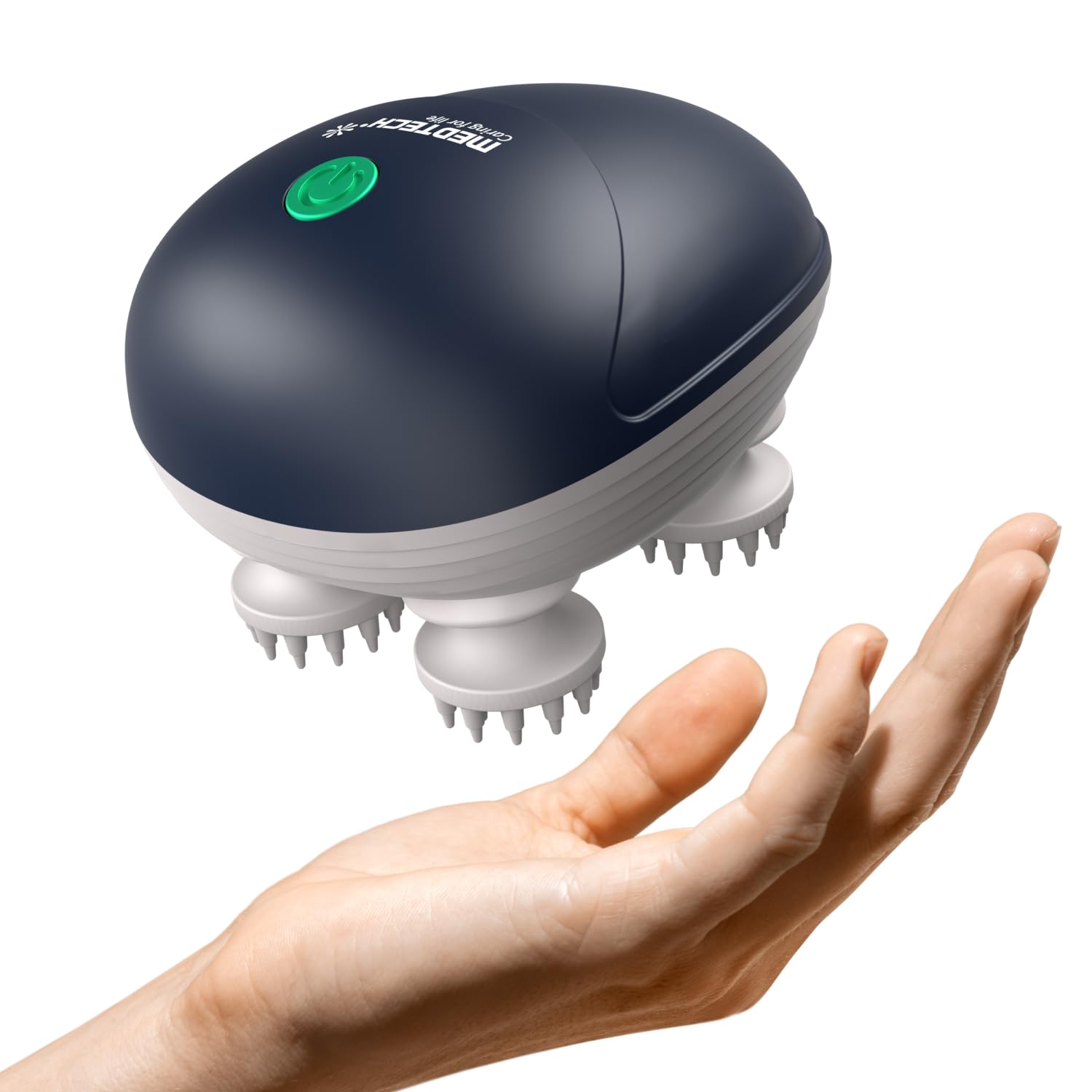 MEDTECH Energize Electric Head Massager | Type-C Charging | Portable Head Massager for Hair Growth, Muscle Relaxation & Stress Relief | 3 Preset Modes, Blue