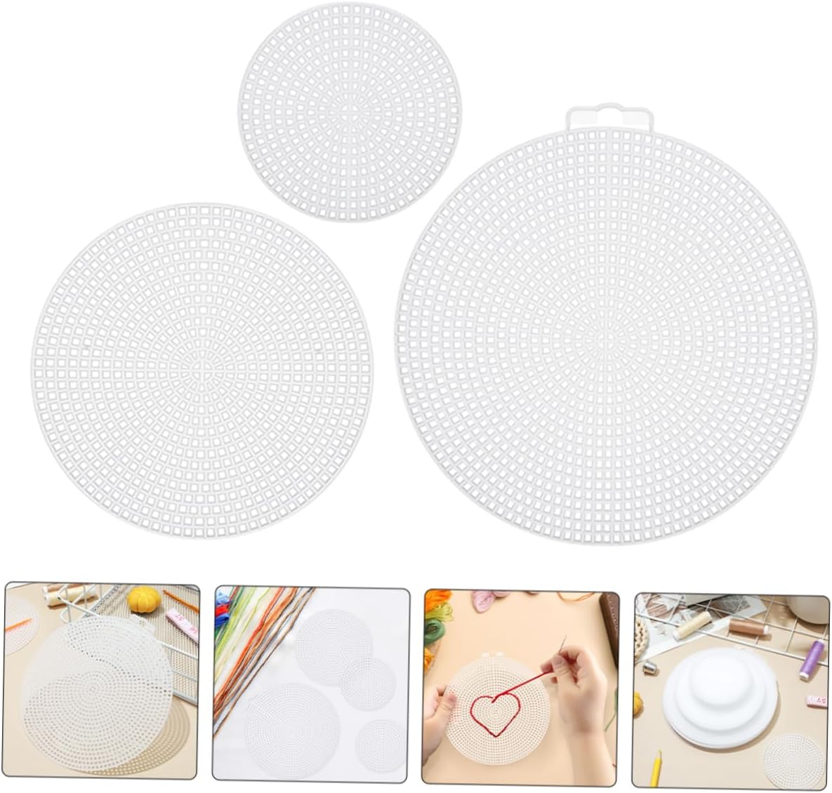 15pcs Round Plastic Canvas Sheets Versatile Crafting Mesh for Embroidery Crochet Purse Making Includes for DIY Projects