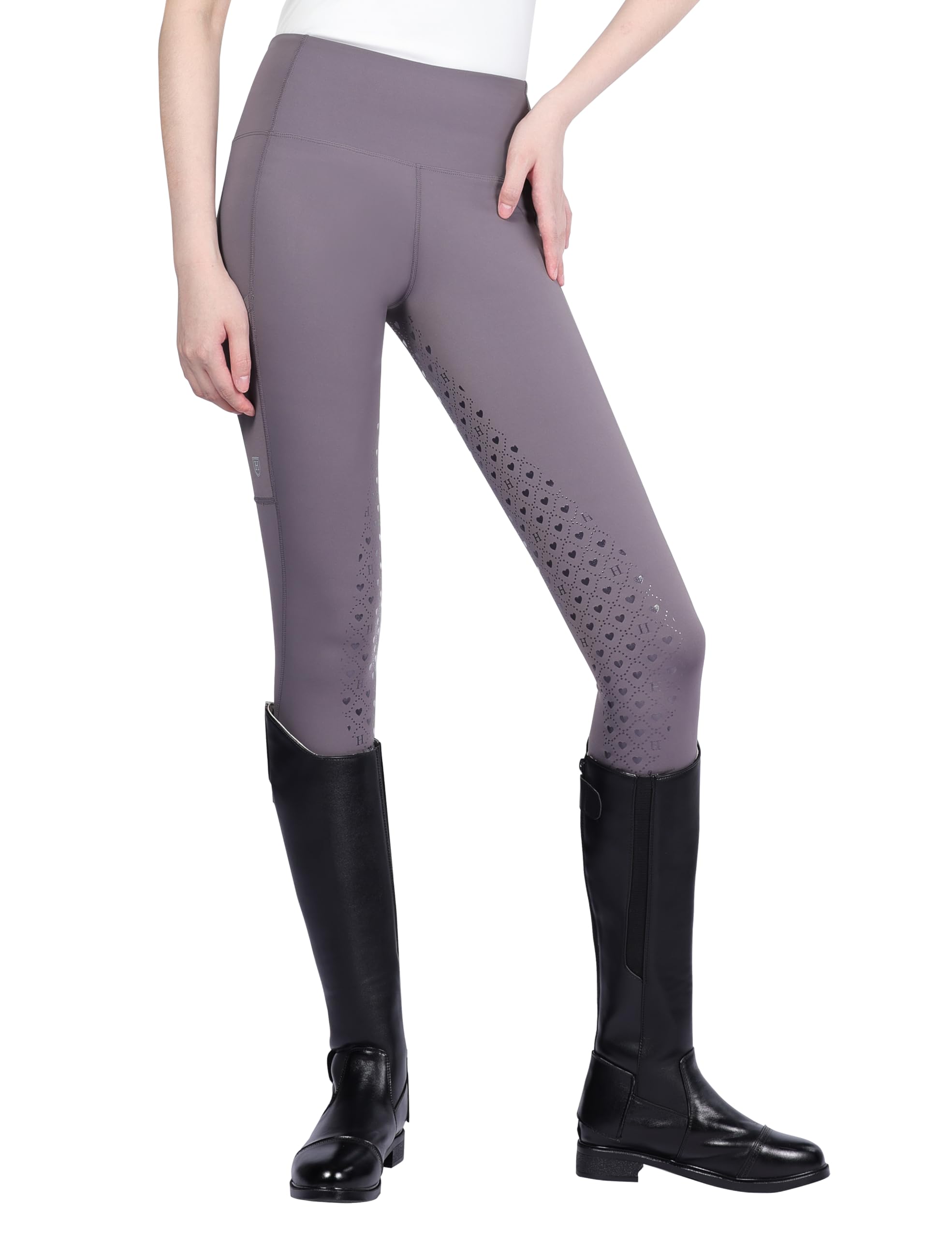 Harrison HowardWomen's Full Seat Riding Tights with Double-Layer Pockets Equestrian Breeches for Women
