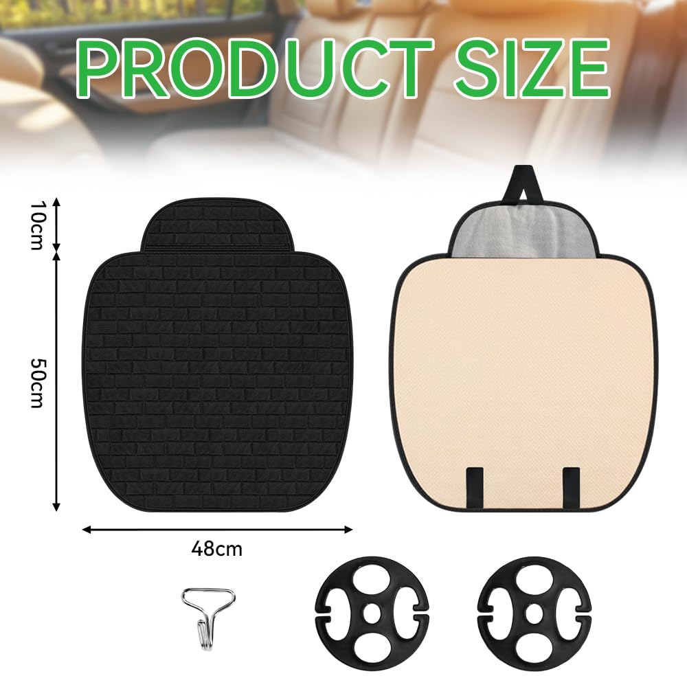 Cuscino Sedile Auto Anteriori Antiscivolo,Cuscini Sedili Anteriori Universale,Copri Sedile Auto in Tessuto Morbidi e Traspiranti per Seggiolino Auto, SUV (Nero,58.7 * 47.6cm)