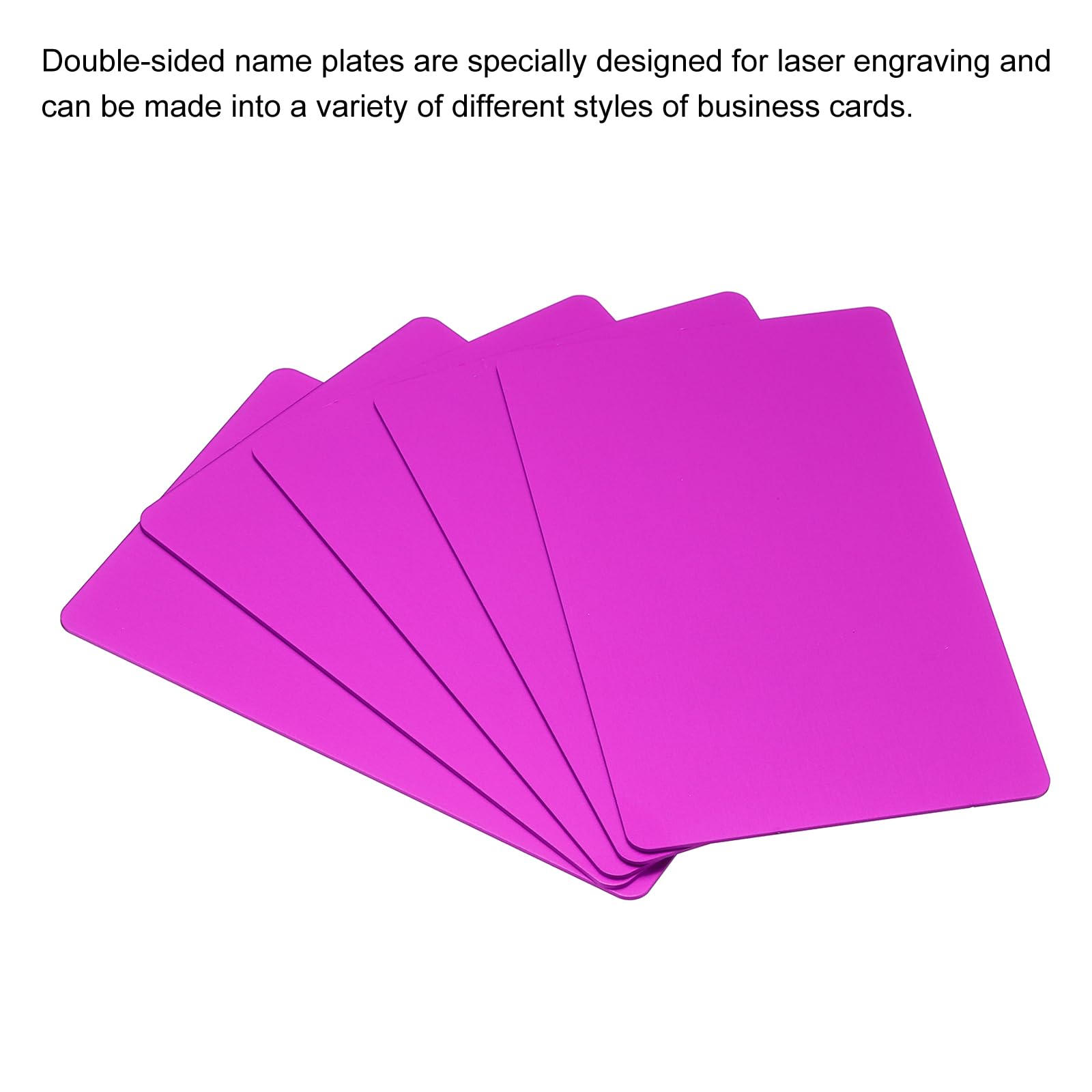PATIKIL 0.8mm Metal Business Cards, 5 Pack Blank Name Card Laser Engraving Anodized Aluminum for DIY Gift Cards Purple - Image 4