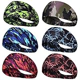 Brighoo 6 Pieces Headbands for Men Women Non-Slip Sweat Bands Breathable Cooling Headbands Outdoor...