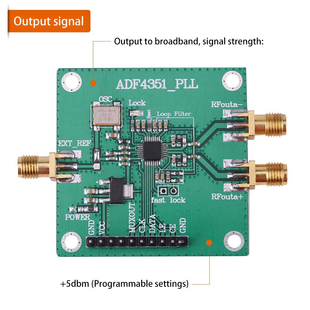 Cadeaux de mai Synthétiseur de fréquence source de RF - Carte de développement ADF4351 du synthétiseur de fréquence à boucle de verrouillage de phase - 35M-4.4GHz