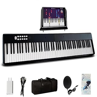 Piano Keyboard,88 Keys Electric Keyboard Piano Semi-Weighted Digital Piano Foldable Keyboard with Bluetooth MIDI Sustain Pedal,Music Sheet Holder,Adult Beginner Home Keyboard
