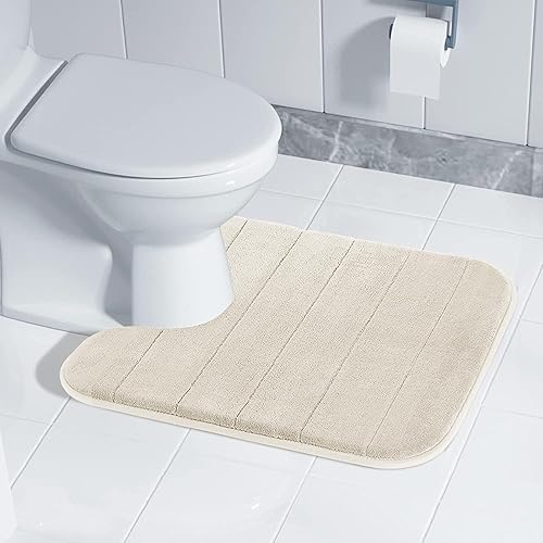 Miniatura 2 de Yimobra - Alfombrilla de baño con espuma viscoelástica en forma de U, suave y cómodo, muy absorbente de agua, antideslizante, gruesa, lavable a