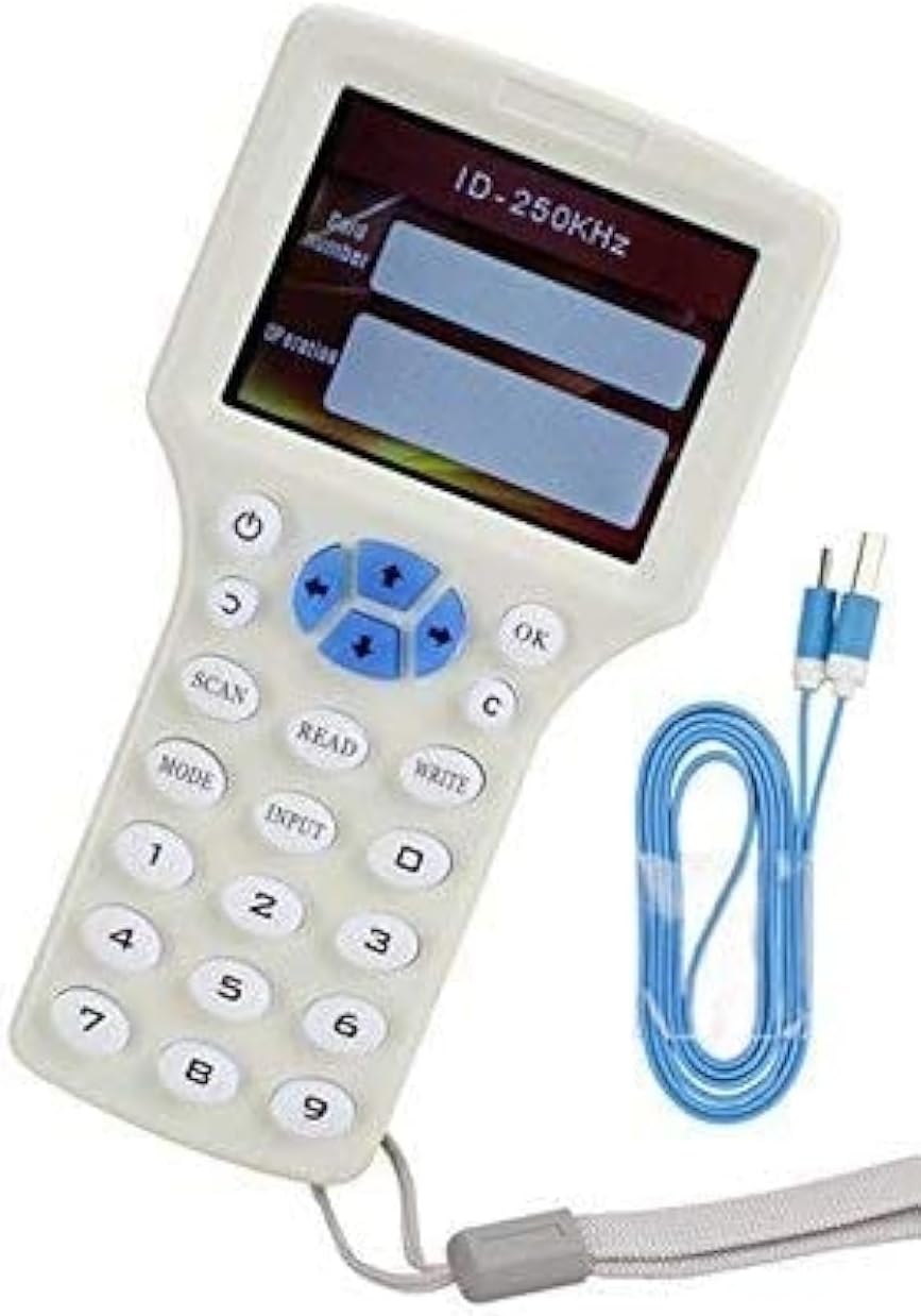 English 10 Frequency RFID NFC Card Copier Reader Writer for IC ID Cards and All 125kHz Cards +13.56mhz UID Key +1USB+2cards
