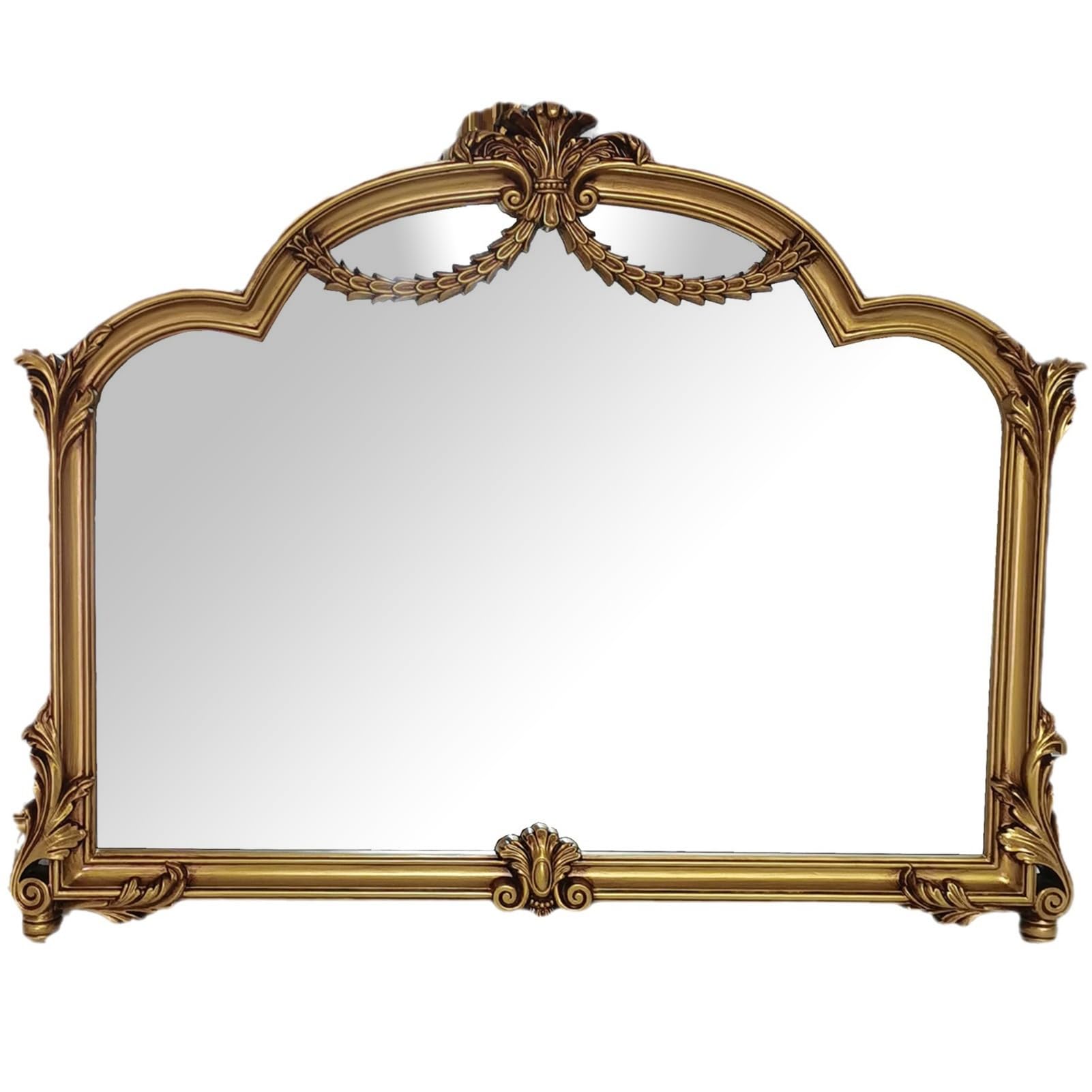 FGXHHS Traditional Vintage Ornate Baroque Large Mirror, Wall Mounted Vanity Mirror,Decorative Mirror for Entryway, Fireplace, Living Room, Hallway, Bathroom(Gold)