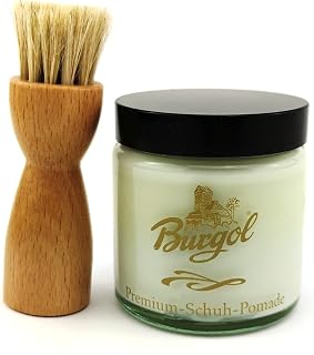Schuhpflegeset Schuhpomade FARBLOS und Tiegelbürste