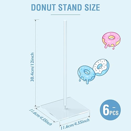 Miniatura 2 de Aredpoook Soporte para rosquillas, paquete de 6, soporte acrílico para donas, soporte de exhibición de donas transparente, soporte de torre de