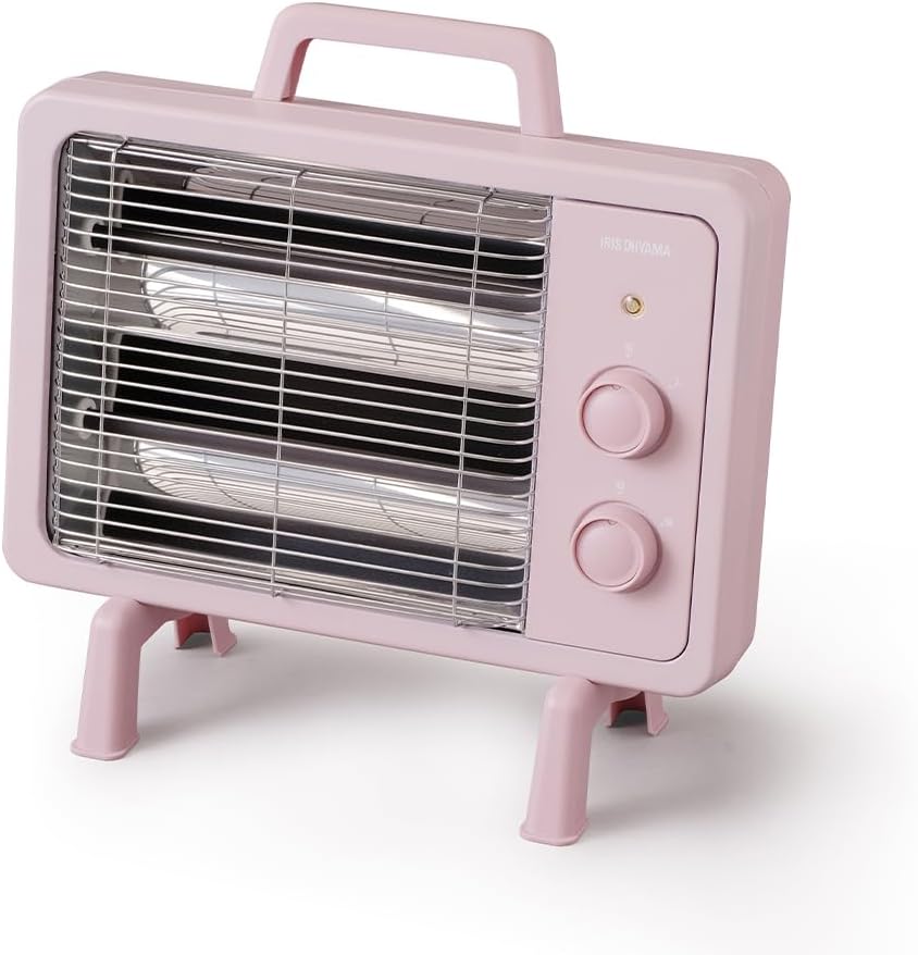 アイリスオーヤマ 電気ストーブ 速暖 転倒時電源OFF 400W/800W 2段階切替 ブラックコートヒーター IEHDB-800-P ピンク
