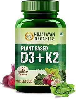 Himalayan Organics Plant Based D3 (600 iU) from Lichen with K2 | Immunity, Strength & Strong Bones - 120 Veg Capsules